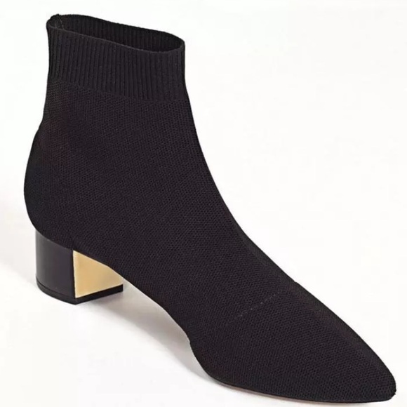 Ankle Knit Sock Booties w/ Block Heel - Picture 2 of 8